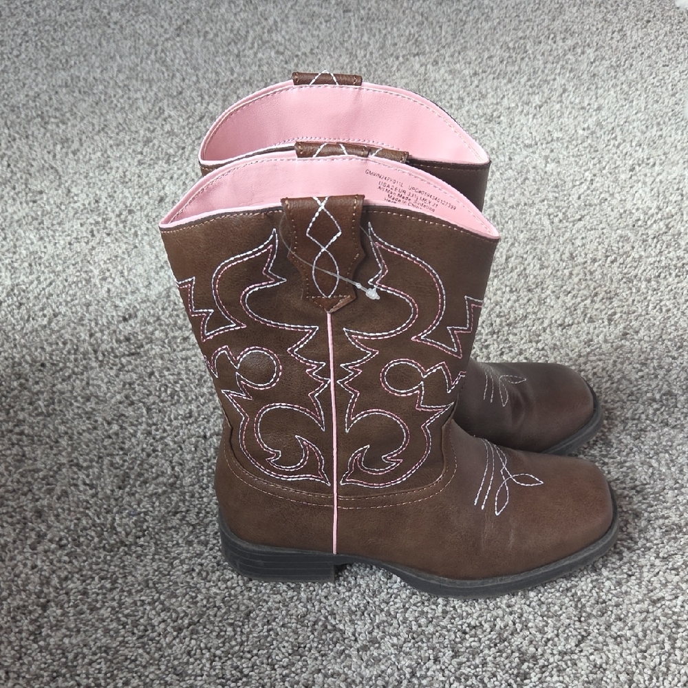 Wonder Nation Brown and Pink Kids Boots